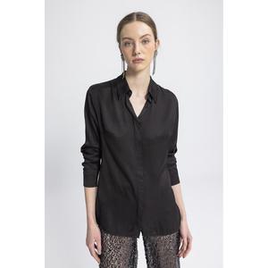 Chemise en satin classique - Noir - Product Image 2