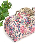 Sac de voyage sportif tactique de luxe en coton imprimé à la main à motifs floraux - Écologique, durable, de haute qualité, grande fermeture éclair