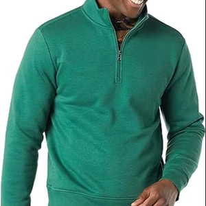 Prêt à Expédier Blanc Uni Col Haut Quart Zip Sweat À Capuche pour Homme 100% Coton Hommes Hoodies Sweats À Capuche Personnalisés - Product Image 2