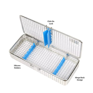 Caja de Almacenamiento para Instrumentos Quirúrgicos Dentales de Acero Inoxidable 2025, con Almohadilla de Silicona de 7.25''x3.5'', para Esterilización Manual - Product Image 3