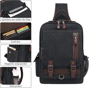 Hot Selling Fashion <b>Canvas</b> Cross Body Messenger Bag Shoulder Sling <b>Backpack</b> Travel Rucksack Zipper Waterproof Made Vietnam - Product Image 6