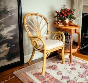 Sillón de bambú portátil, muebles de mimbre de caña antigua para decoración del hogar, jardín, sala de estar, parque, patio, novedad - Product Image 2