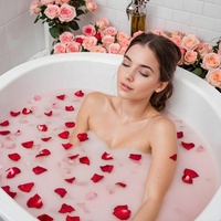 150 g/sac lait beauté roses naturelles pétale bain bali fleurs pour spa carrosseries vente en gros salle de bain sachets de fleurs séchées pétale de rose