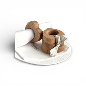 Natural Beech <b>Wood</b> <b>Napkin</b> <b>Ring</b> Set With Smooth Round Design For Classic Dining Table Decor Unique - Product Image 6