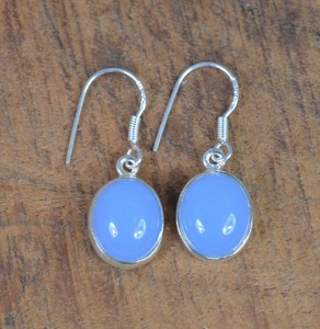 Classical <b>Earrings</b> Jewelry For Women Silver Boho Style Jewelry 925 Sterling Silver Chalcedony Gemstone <b>Handmade</b> <b>Earrings</b> Gift - Product Image 5