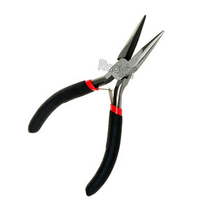 Hair <b>Extension</b> Pliers Straight Mouth Black Handle High Carbon Steel for Micro Ring <b>Beads</b> Feather <b>Extensions</b> - Product Image 1