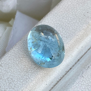 5.72ธรรมชาติกะรัตพลอยอะความารีนแบบหลวมสีด้านบนทรงวงรีพร้อมด้วยความมันวาวที่ดีสำหรับการทำเครื่องประดับวัสดุเพชร - Product Image 5