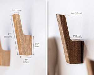 2pcs Natural <b>Oak</b> Wooden <b>Coat</b> <b>Hooks</b> Vintage Single Wall <b>Hook</b> for <b>Coats</b> Keys Cap Simple Beautiful Design for Kitchen Jewelry - Product Image 6