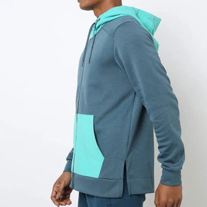 Vente en gros Sweat-shirt à capuche avec fermeture éclair pour hommes en coton mélangé - Product Image 3
