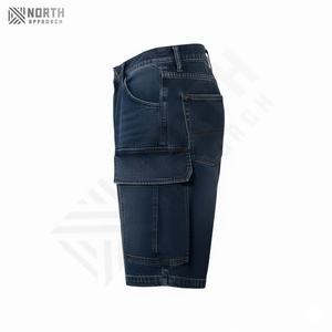 กางเกงยีนส์ขาสั้นโอเวอร์ไซส์ผู้ชายผ้าโพลีเอสเตอร์/ ผ้าฝ้ายวินเทจแบบผูกเชือกกลางลำลองฤดูร้อน - Product Image 3