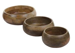 Bol à salade au design unique, bol à mélanger en bois directement de l'usine, fait à la main, prix de gros, panier à fruits en bois avec serveur - Product Image 5