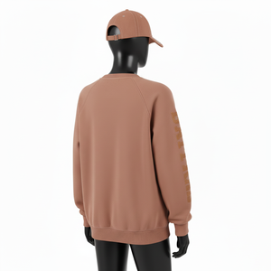 เสื้อสเวตเชิ้ตผู้หญิงผ้าฟลีซผสมคอตตอนและโพลีเอสเตอร์ พรีเมียม สีน้ำตาล ประดับโลโก้ลายปักด้วยคริสตัล ระบายอากาศได้ดี - Product Image 5