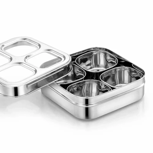 Boîtes à épices en acier inoxydable Conteneur Boîtes imprimées en émail noir Conteneur de 10 pièces pour la cuisine Ménage utilisé - Product Image 4