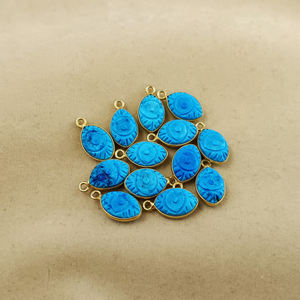 Calcédoine rose, ensemble de lunette en argent, pendentif mauvais œil sculpté, bricolage de bijoux, fabrication de breloques, pendentif pierre de naissance, breloques mauvais œil - Product Image 5