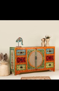 ตู้ไม้ดีไซน์เนอร์สำหรับห้องนั่งเล่นชั้นวางอเนกประสงค์แบบขยายได้กรอบแข็งแรงเฟอร์นิเจอร์ตกแต่งบ้านน่าดึงดูดสำหรับทุกวัน - Product Image 2