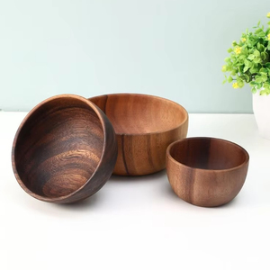 TAILLE DES FRUITS NATUREL MEILLEUR BOL EN BOIS SALADE BOL Ensemble Différentes tailles de bol en bois pour Restaurant Cuisine fait à la main - Product Image 1