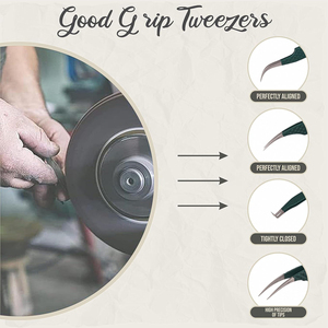 Pinzas Profesionales de Acero Inoxidable Antimagnéticas con Punta Lisa de 10 mm para Extensiones de Pestañas, Venta al por Mayor - Product Image 4