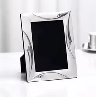 Cadre photo en métal pour la décoration de l'espace de vie, cadeaux pour les anniversaires et les occasions spéciales, cadres de luxe finis en chrome