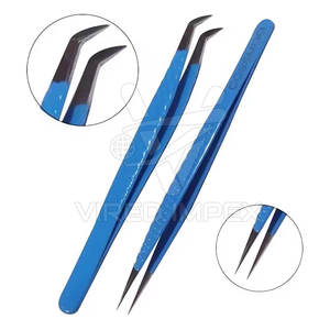 Pince à épiler à pointe en fibre pour cils, instruments de beauté, prix de gros - Product Image 3