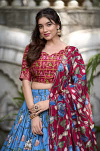 Fashionharbour ดั้งเดิมชิโบริย้อม tussar ไหม lehenga choli ทอหรูหรา zari ราคาเป็นมิตรขายส่งดีล - Product Image 2