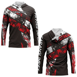 Chemise à manches longues en tissu 100% polyester sublimé avec motif de lave personnalisé, protection UV, chemise pour homme, protection anti-soleil, sweat-shirt de randonnée - Product Image 2