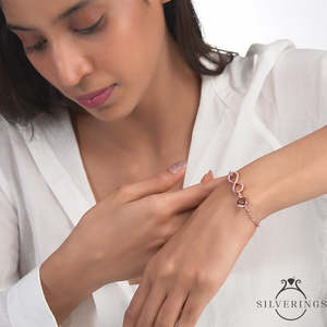 Pulsera de Plata de Ley con Dije Infinito en Oro Rosa - Product Image 4
