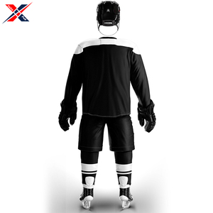 Uniforme de hockey sur glace pour hommes de haute qualité noir blanc design personnalisé vêtements de sport entièrement respirants personnalisation de l'équipe Offre Spéciale - Product Image 3