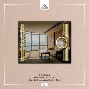 Espejo de Baño Decorativo de Diseño, Montado en la Pared, con Iluminación LED, Reflejo Nítido, para Interiores Modernos, Ideal para Bodas - Product Image 5