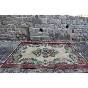 Clásico rojo Beige 6,6X9,4 pies Kilim alfombra de poliéster hecha a mano área grande rectángulo pasillo diseño abstracto 10mm alfombras turcas habitación - Product Image 4