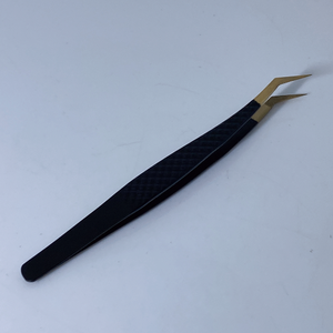 Pinzas de pestañas de calidad fina de acero inoxidable negro mate y dorado Pinzas de pestañas de calidad superior rectas y curvas - Product Image 6