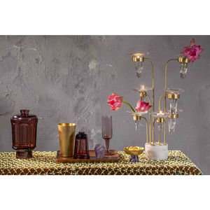 Cuenco de Latón Artesanal con Base de Cristal, Decoración de Hogar de Lujo, Centro de Mesa para Bodas, Cuenco para Servir Palomitas de Maíz para Hoteles - Product Image 4