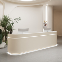Bureau de réception moderne en MDF, coins arrondis, écologique, résistant aux taches, bureau de service commercial haut de gamme pour hôpital, supermarché