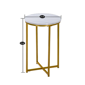 โต๊ะหินอ่อนคลาสสิกและเรียบง่ายพร้อมกรอบโลหะที่แข็งแรงและทนทานสำหรับห้องนั่งเล่นพื้นที่รับประทานอาหารหรือของตกแต่งสำนักงาน - Product Image 4