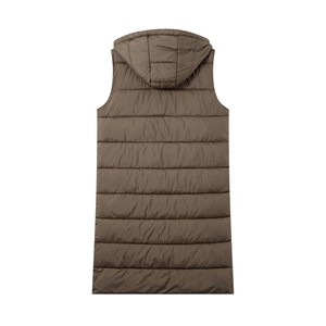 <strong>Ladies</strong> <strong>Black</strong> Hooded Puffer Vest Sleeveless Long Quilted Winter Outerwear Jacket for Modern Casual Wear - Product Image 2