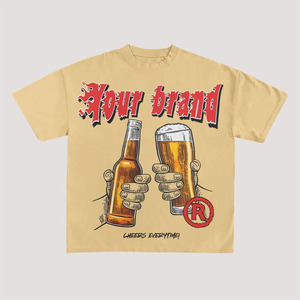 T-shirts imprimés pour hommes 100% coton surdimensionné taille personnalisée t-shirts graphiques personnalisés logo imprimé t-shirts vintage pour hommes sonnerie - Product Image 3