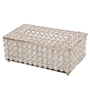 Soporte de papel de seda de cristal de Metal plateado de último diseño para el hogar y vajilla de Hotel caja de pañuelos de cristal Rectangular - Product Image 4