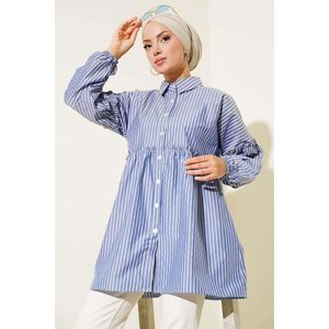 Chemise cheville élastique rayée en Saxe - Product Image 4