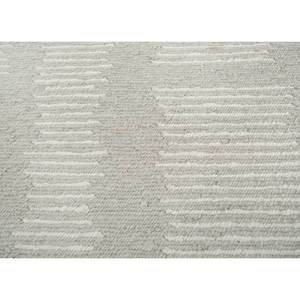Tapis noué à la main en laine et viscose Zuri Classic à motif géométrique gris et noir de haute qualité pour salon et couloir SKWV-117 - Product Image 3
