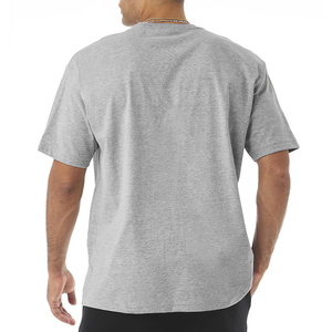 เสื้อยืดผ้าฝ้าย100% โอเวอร์ไซส์ของผู้ชายเสื้อถักแบบธรรมดาน้ำหนักเบาพิมพ์ลายโลโก้พัฟตามสั่ง - Product Image 4