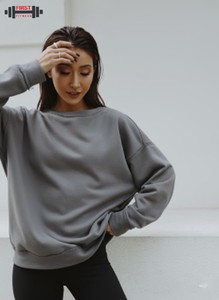 Sudadera de Cuello Alto Personalizada para Mujer, Estilo Urbano de Lujo, Cuello en V, Felpa de Poliéster/Algodón, Talla Grande, Sudadera Básica de Invierno, 2 Piezas en la Parte Delantera - Product Image 6