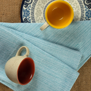 100% Cotton Quick-Dry Woven Napkin Set <b>Blue</b> Chambrey Kitchen <b>Towels</b> for Home & Commercial Use for Hotels & Restaurants - Product Image 6