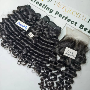 Precio al por mayor de extensiones de cabello humano vietnamita rizado profundo natural estilo súper ondulado de cabello crudo para mejorar el volumen del cabello - Product Image 1