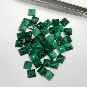 5mm 6mm 7mm 8mm 9mm 10mm Naturel Vert Malachite Pyramide Carré Plat Cabochon Certifié En Vrac Pierres Précieuses Bijoux Fabricant - Product Image 5