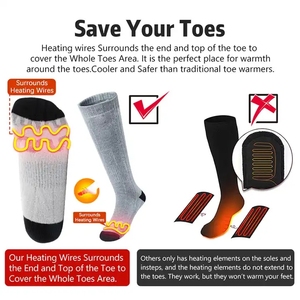 ถุงเท้าทำความร้อนสำหรับผู้ชายและผู้หญิง ควบคุมผ่านแอพพลิเคชั่น ชาร์จไฟได้ ถุงเท้าอุ่นไฟฟ้าสำหรับกิจกรรมกลางแจ้ง ตั้งแคมป์ เล่นสกี ตกปลา - Product Image 5