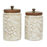 Récipient de stockage de nourriture sèche en bois naturel, meilleur prix, pot en bois fait à la main avec couvercle pour épices et céréales