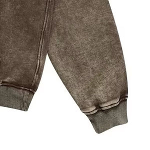 Sudadera con capucha lavada con ácido de alta calidad para hombre 2025, sudadera holgada de moda, precio teñido liso, sostenible para el invierno - Product Image 4