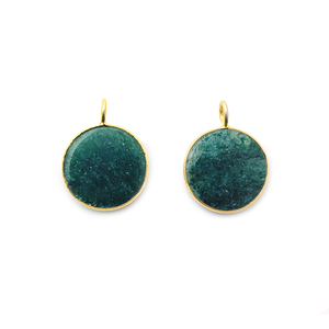 Lunette pendentif en or vermeil avec pierres précieuses rondes plaquées rhodium Breloque tranche de forme lisse pour collier fabrication de bijoux - Product Image 6