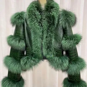 Chaqueta de Piel de Oveja Corta para Mujer, Reversible, Estilo Bomber, con Logotipo Personalizado, Diseño Sólido, Forro de Piel Auténtica, Oferta - Product Image 1