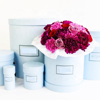 Grande boîte d'emballage rigide en papier à deux pièces, vide, à motif floral, avec finition brillante/mate, gaufrage, matériaux recyclés, écologique, pour cadeau