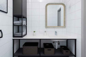 Modern Luxury Bone Inlay Bathroom Wall Mirror <b>Frame</b> Handmade Eco-friendly Home Decor - Product Image 3